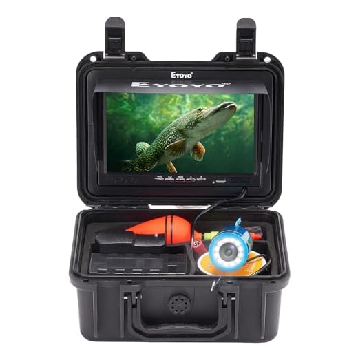 Eyoyofishcam Underwater Fishing Camera, Ice Fishing Camera, Portable Fish Finder Camera HD 1000 TVL 12PCS White LED Waterproof Camera with 7 Inch LCD Monitor, Carrying Case for Lake Boat Ice Fishing