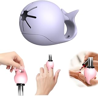 Whale Nail Polish Bottle Ring, Fingernail Supply Organizer, Gel Nail Holder for Painting Nails, Hand Stand Rack Tech,Hand Rest Stand (Purple)