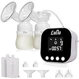 Double Electric Breast Pump, Portable Pain Free Breast Feeding Milk Strong Suction Pump with 2 Size...