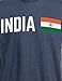 Ann Arbor T-shirt Co. India Tee Shirt | Indian Pride Cricket Sport T-Shirt for Men Women - (Adult,L) Navy Blue