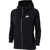 nike jacke damen winter Nike: Nike Nike Damen W NSW ESSNTL HOODIE FZ FLC Sweatshirt, black/(white), M