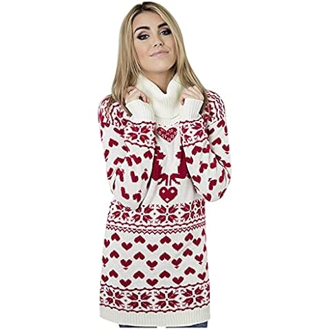 Vestido Punto Jersey de Navidad Mujer Invierno Cover