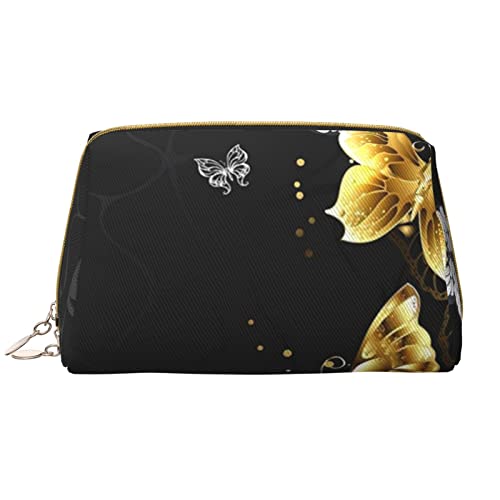 Trousse de maquillage en cuir de qualité PSVOD aux motifs papillons