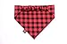 Personalized Buffalo Check Scrunchie Dog Bandana, Handmade Custom Red and Black Plaid Elastic Pet Bandana with Name, Festive Christmas Dog Bandana (Medium)