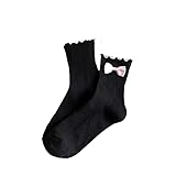 2025 Damen-Socken mit Schleife, Crew-Socken, Lolita-Kleid, atmungsaktiv, weich, für Mädchen, warm,...