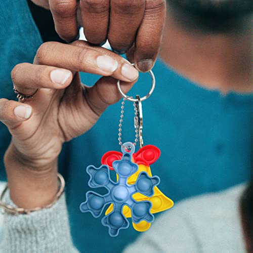 Christmas Mini Push Pop Bubble Fidget Toy, Keychain Bubble Pop Desk Toy, Fidget Keychain Relieve Anxiety Stress Pop Fidget Toy (60Pcs) #TOP5
