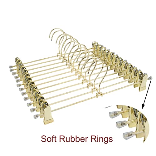 Koobay 13.7" Gold Metal Pants Trousers Hangers, 30Pack, Skirt Adjustable Clips Bottom Clothes Hanger Organization Display (30 Packs) #TOP2