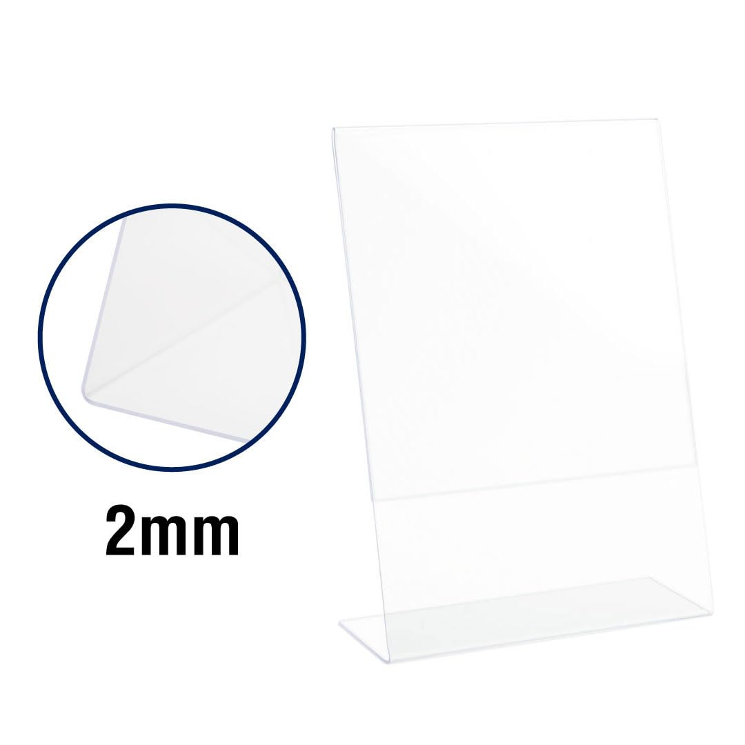 Danieli Store - Expositor Metacrilato Transparente A4 Vertical - Expositor Acrilico Porta Menú, Porta Precios, Porta Fotos Para Mesa - Soporte de Acrílico Transparente Para Avisos (10 unidades)