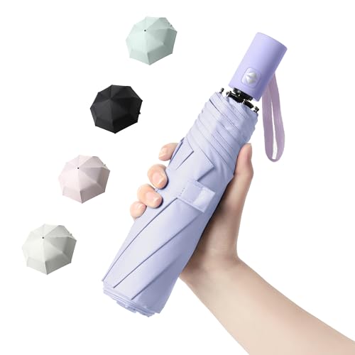 Image of BAODINI Small UV Protection Travel Umbrella Compact for Rain and Sun UPF 50+ Windproof Portable 42 inch Umbrella for Women and Men