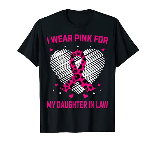 Pink Daughter In Law Breast Cancer Awareness Cheetah Graphic T-Shirt