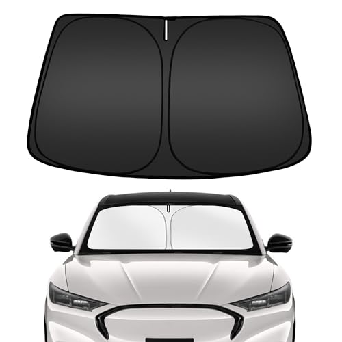Image of ARISMOTOR Windshield Sun Shade for Ford Mustang Mach-E 2021-2025 2026 | Custom Fit, Foldable, Front Window Sunshade Sun Visor Protector, Block UV Rays, Keep Car Cooler