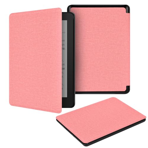 GUKSRASO Funda para 6.8' Kindle Paperwhite de 11.ª Generación/Edición Signature (Modelo: M2L3EK/M2L4EK) - Carcasa de PU con Textura de Tela (2021)