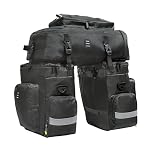 ansigtny Sacoche Velo Porte Bagage Arriere, Sacoche Vélo 3 en 1 Multifonctionnel Étanche Grande Capacité Sac Velo avec Housse Imperméable, Sac à Dos pour VTT/Outdoor Voyage/Sport