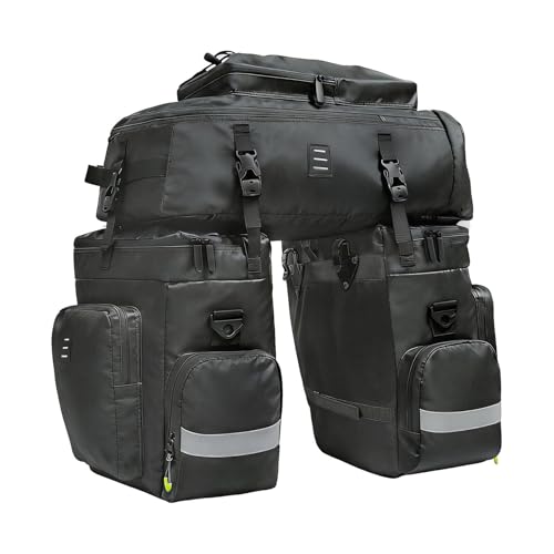 ansigtny 3 en 1 Bolsa de Alforja para Bicicleta Impermeable Gran Capacidad Bolso Bicicleta Multifuncional Bolsa Trasera de Bicicleta, Mochila, Bolso de Hombro con Funda para Lluvia para Ciclismo