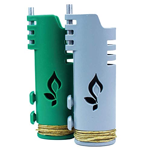Hemp Wick Lighter 2 Pack Wrapper, Includes 8Ft Hemp Wick By Hemplights Usa (Green/Gray) #TOP5