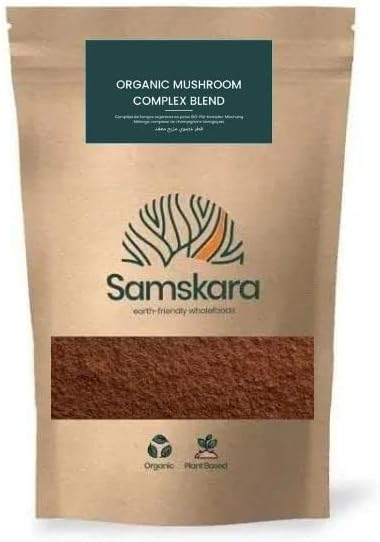 Complejo de Setas en Polvo BIO (Reishi, Chaga, Shiitake, Maitake, Malena de Leon, Cordyceps militaris y Hongo Blanco) | Samskara (100gr)