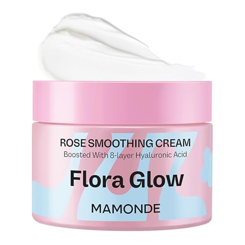 Image of MAMONDE Flora Glow Rose Cream Face Moisturizer | Hydrating, Smoothing Korean Moisturizer with Peptide & Hyaluronic Acid For Korean Glass Skin | For All Skin Types