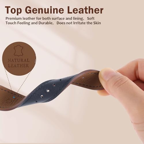 Genuine Leather Band Compatible with Apple Watch Bands for Women Men 49mm 46mm 45mm 44mm 42mm 41mm 40mm 38mm, Soft Leather Replacement Strap for iWatch Ultra/SE/Series 11 10 9 8 7 6 5 4 3 2 1