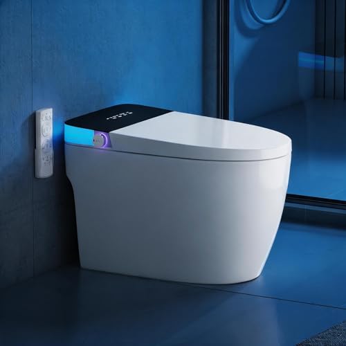 Luxury Smart Toilet, Elongated One Piece Toilet with Heated Seat, Dryer, Auto-Lift Lid, Soft Close,...