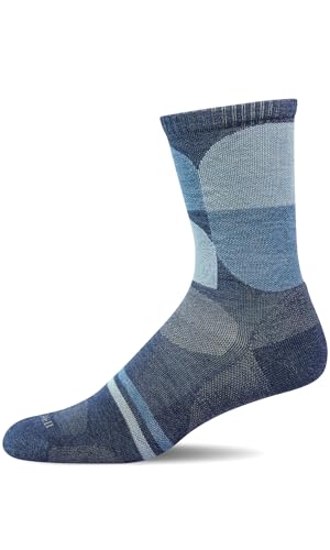 Sockwell Women's Bold Blossom Moderate Compression Crew Sock, Denim - M/L2