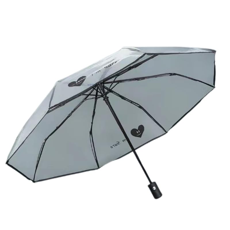 21-Inch Transparent Three-Fold Umbrella | Fully Automatic Folding Umbrella for Men and Women | Durable 8-Bone Design-image-9
