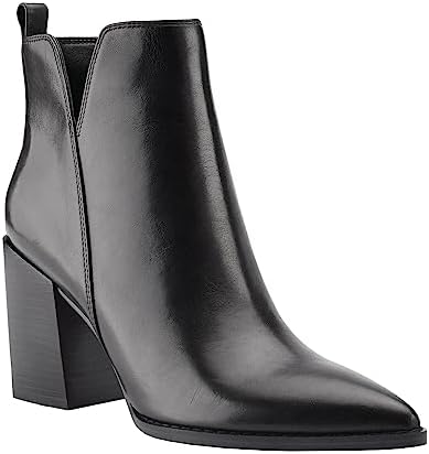 Juliet Holy Women's V Cut Ankle Boots Pointed Toe Stacked Chunky ...