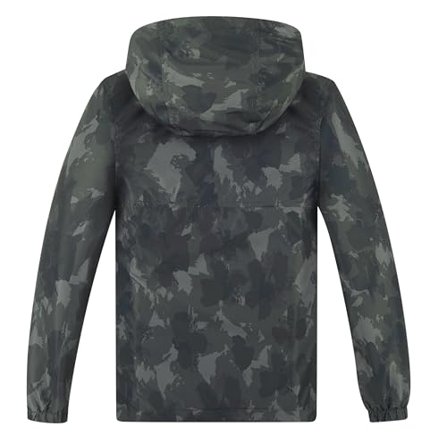 Image of Boys Girls Rain Jackets Waterproof Hooded Fleece Raincoats Lightweight Windbreakers for Kids