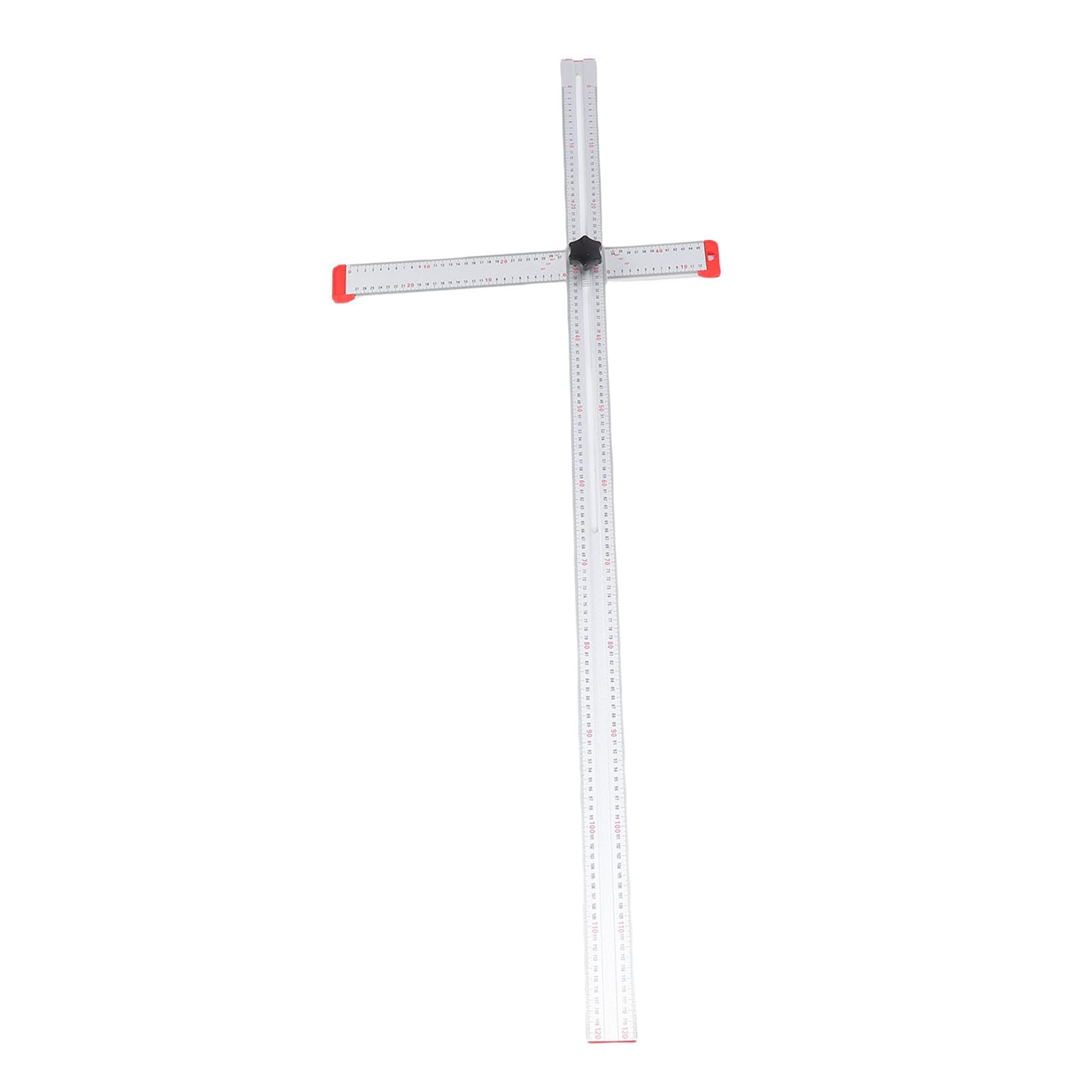 FTVOGUE Squadra a T Regolabile per Cartongesso, Squadra a T Scorrevole in Lega di Alluminio con Scala Doppia Direzionale, Righello per di Marcatura da 120 Cm per Misurazione e Layout di Carpenteria e