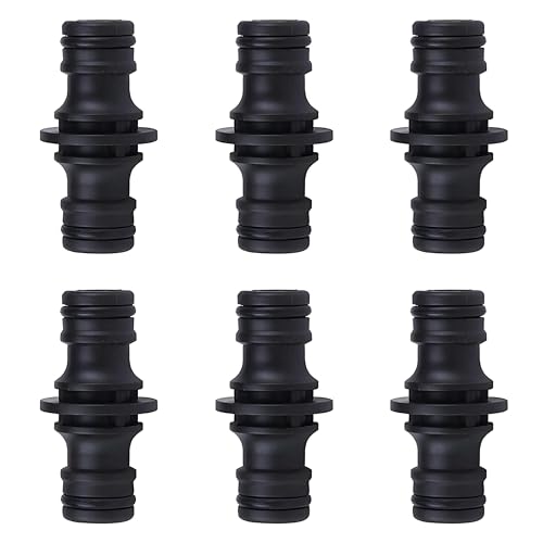 HAFRILY 6PCS Hose Coupling Gardena Kupplung 1/2 Zoll für Gartenschlauch Kupplung für Gardena Schlauchverbinder Anschlussverlängerung Zweiseitige Kupplung (Schwarz)