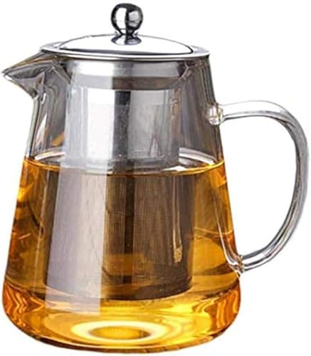 Xiraivke 耐熱ガラスポット麦急須直火加熱 麦茶冷蔵庫明火冷抽出急須ガラスかわいい ステンレス蓋茶漉き付き