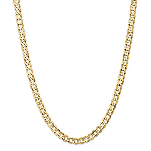 14k Yellow Gold 6.75mm Concave Link Curb Bracelet Chain 8 Inch Fine Jewelry For Women Gifts For Her 41QIv4rIGpL