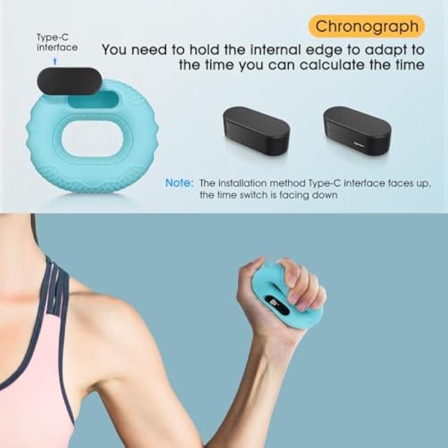 Grip strength trainer Hand grip strengthener with Time -down and pages, exercise your arms, Wrist,Entertainment and Release Stress Coexist