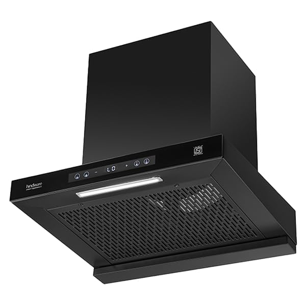 Image of Hindware DARCIA BLDC 60CM | | 1500 m /hr | Filterless Auto-Clean Kitchen Chimney With 9- Speed Motion Sensor & Touch Control | 2026 Model (Black)