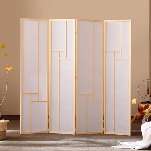 Panel de privacidad translúcido Esmerilado, Divisor Moderno y Ligero, mampara de Madera, Ideal para decoración de hogar, Oficina, Dormitorio, Blanco, 180 x 180 cm