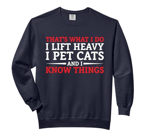 Funny Gym Pun Weightlifting Cat Lover Workout Weightlifter Comfort Colors Adult Sweatshirt