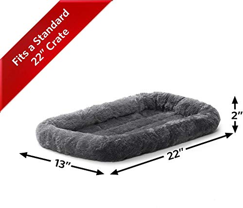 Fluffys-Luxurious-Polyester-Dog-Bed-Bolster-Dog-Bed-Fits-Metal-Dog-Crates-Machine-Wash-Dry-Small-Black