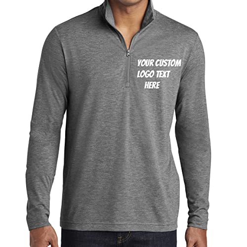 INK STITCH Men ST407 Custom Design Your Own Text logo Stitching Posicharge Tri Blend 1/4 Zip Pullover