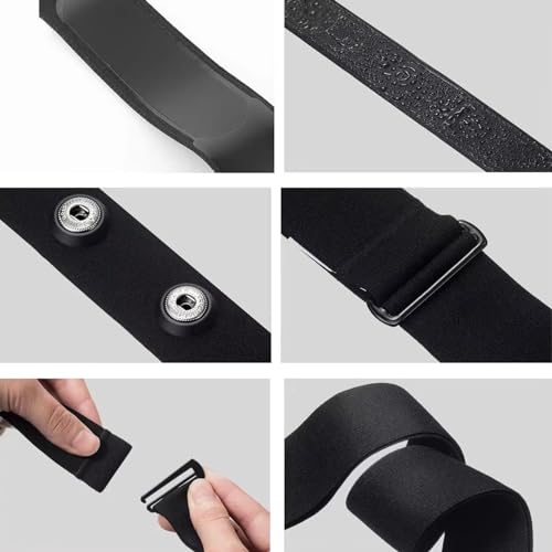 Recambio Cinta frecuencia Cardiaca Bluetooth Ant+,Banda elástica Ajustable (70 cm a 105 cm) - Compatible con Garmin,Wahoo,Bryton,Polar H10 H9, Coospo, Magene - Resistente al Agua y al Sudor - imagen 3