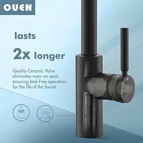 Kitchen Sink Faucet With Pull Down Sprayer, Stainless Steel Single Handle Rv Sink Faucet, Pull Out Sprayer Faucet For Laundry Utility Sink, 1 Or 3 Hole Mounted With Deckplate Matte Black #TOP6