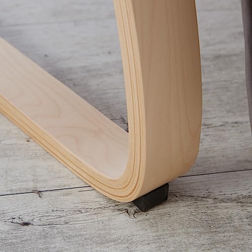 Homestyle4u 2407, Relaxsessel mit Liegefunktion Schwingstuhl mit Armlehne Schwingsessel Wohnzimmer Bezug Grau Holz – Bild 7