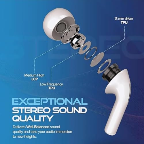 Image of Bluetooth Ear Buds with Fast Pairing Portable Charging Case Noise Isolation Mic for Calling Music Gaming (Design 95)