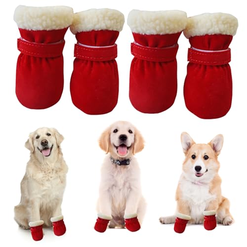 Hundeschuhe Pfotenschutz, Verstellbare rutschfeste Hundeschuhe,...