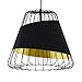 Produktbild EGLO Pendelleuchte Austell, 1 flammige Hängelampe Industrial, Vintage, Modern, Hängeleuchte aus Stahl und Textil in Schwarz, Gold, Esstischlampe, Wohnzimmerlampe hängend mit E27 Fassung, Ø 43 cm