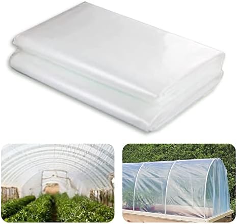MEANCHEN Greenhouse Plastic Covering-6.5'x6.5' Green Houses Film,6MIL Thickness Garden Plastic Cover,UV Resistant,Anti-Static Surface, 3-Year Durability