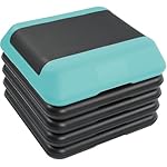 Fitvids Step Aerobic Platform, Exercise Step with 5 levels Adjustable Height, 4 Stackable Risers, Fitness Training Workout Stepper for Home Gym, Cardio Strength, Multiple Options