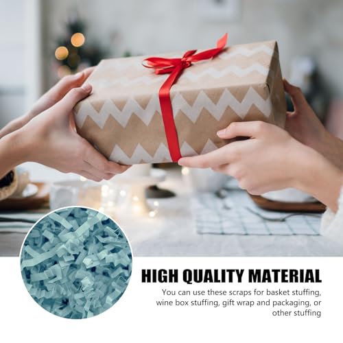 Image of ZEBMOON 2 LB Light Blue Crinkle Cut Paper Shred Filler Great for Gift Wrapping, Basket Filling, Birthday, Wedding, Halloween, Thanksgiving, Christmas Day, New Year Party Decorations Filling Supplies
