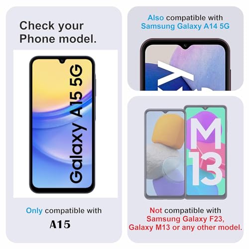 Image of Tempered Glass Screen Protector Compatible for Name with Edge to Edge Coverage and Easy Installation Kit, Pack of 1, Black (Samsung Galaxy A15 5G)