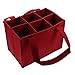 ATING Borsa per bottiglia rimovibile a 6 scomparti, riutilizzabile, in feltro, per bottiglie di vino, bottiglia di vino, con maniglia per il trasporto, per trasportare vino, birra, champagne (rosso)
