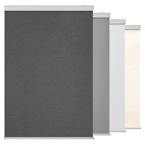 Cordless Roller Shades, Room Darkening Window Blinds (Dark Gray, 40" W x 72" H)