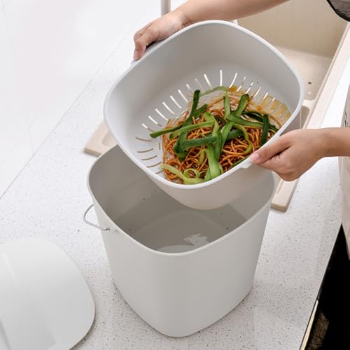 Bote de basura de cocina plástico doble compartimento 1.6 lb miniatura 4